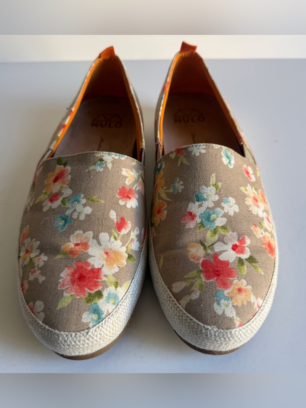 MULO London Handmade Floral Canvas Slip-on Loafers – Men's Size 10